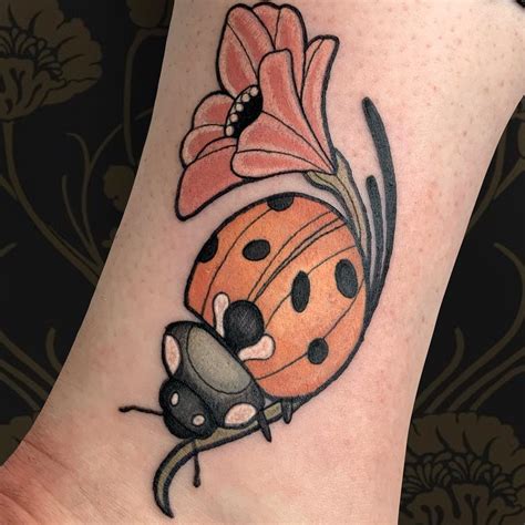 traditional ladybug tattoo|cute ladybug tattoo.